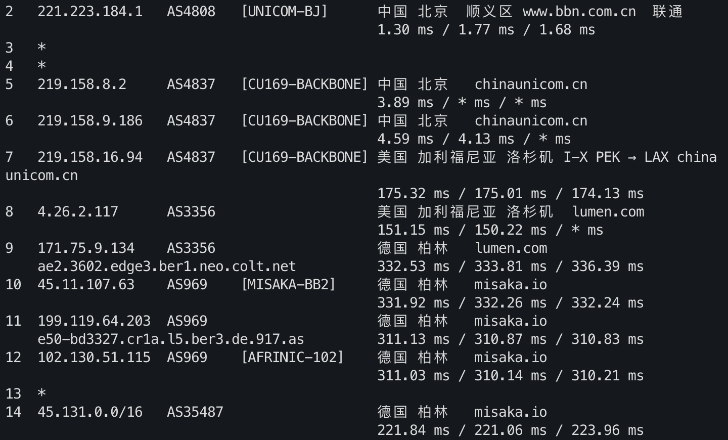 IPv4 去程路由 3